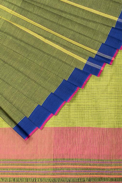 Chitrika Half Missing Plain Cotton Handloom Saree Green