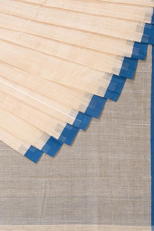 Chitrika Uneven duvvena Kuppadam Handspun Handloom saree Beige
