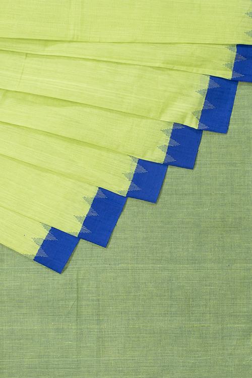 Chitrika Zigzag kuppadam Handspun Handloom Saree Green