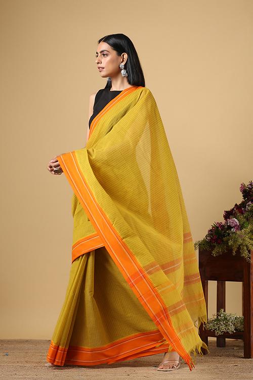 Chitrika Symphony Mehendhi Dobby Handloom Saree Green