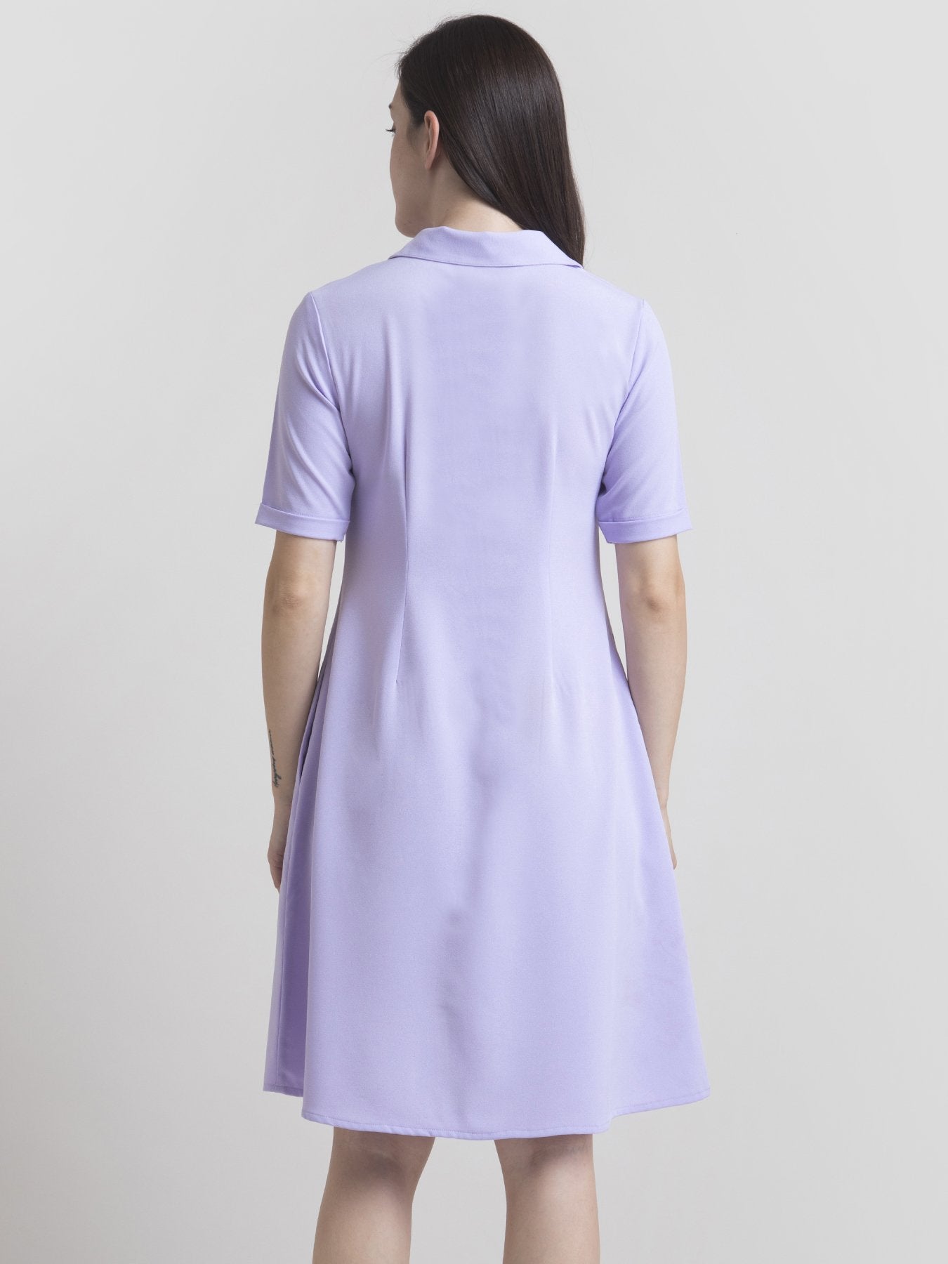 Collared A Line Dress - Lavender
