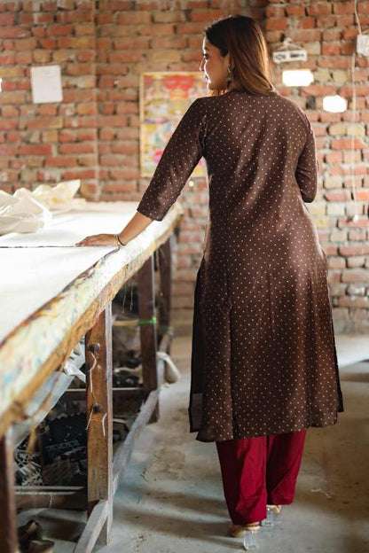 Madhuwanti : Handblock Printed Chanderi Silk Kurti
