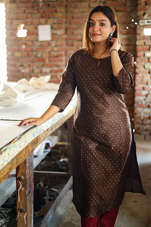 Madhuwanti : Handblock Printed Chanderi Silk Kurti