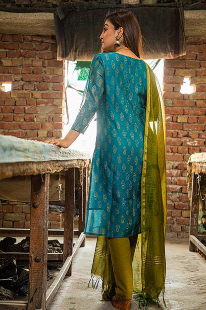 Poorvi : Handblock Printed Chanderi Silk Kurti