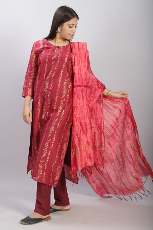 Bahar: Handblock Printed Chanderi Silk Kurti