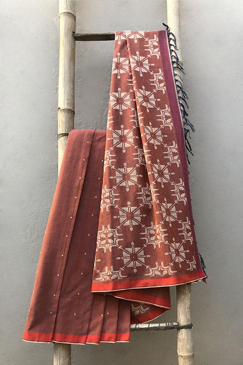 Gargi' Handwoven Extra Weft Cotton Saree-22