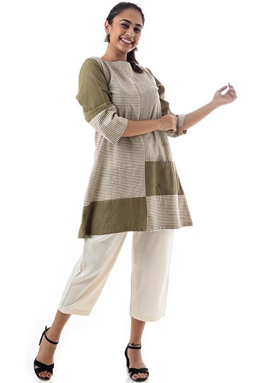 Creative Bee 'VOYAGE' Natural Dyed Handwoven Pure Cotton Travel Tunic