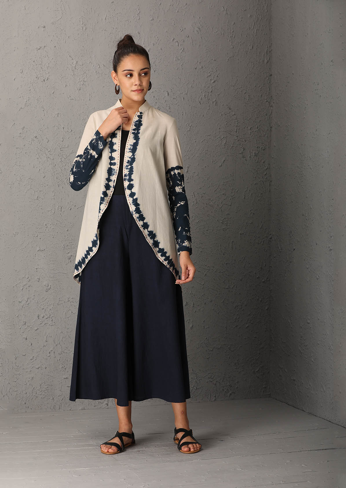 Ivory &Indigo shibori jacket (IDN-23)
