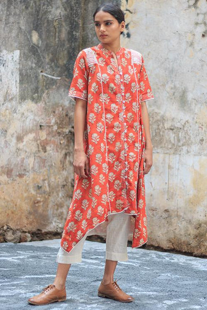 phutri' Maroon high low kurta