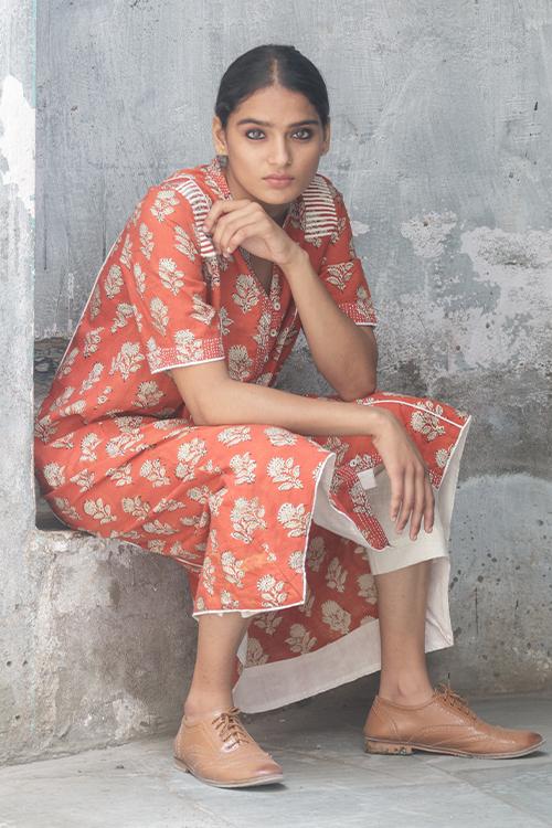 phutri' Maroon high low kurta