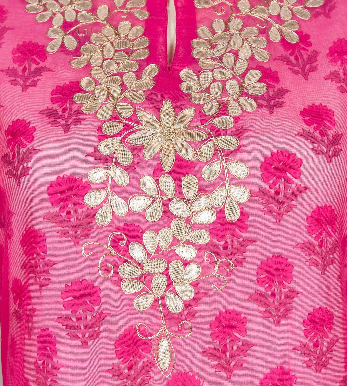 Pink Gota Embroidered Kurta Dress