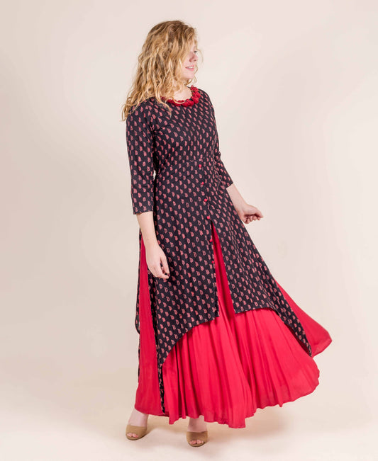 Indo Western Dress with Neck Tassels