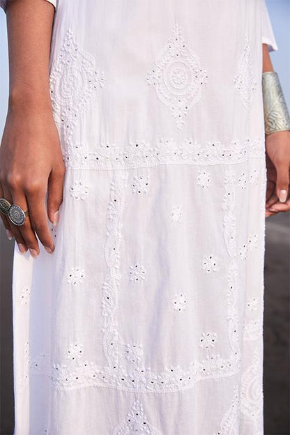 Gazal' Pure Cotton Chikankari Embroidered Kurta Pant Dupatta Set