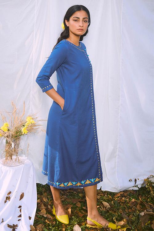 Ethnic Grace' Angarkha Suf Embroidered Kurti