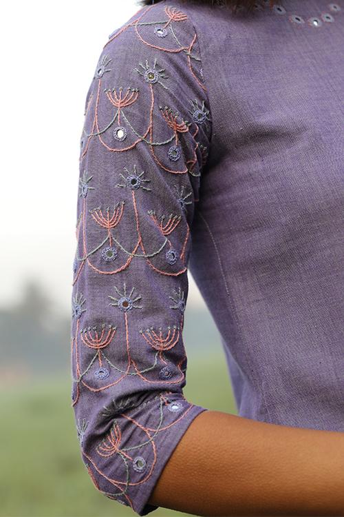 Lyana' Embroidered Cotton Handloom Kurta