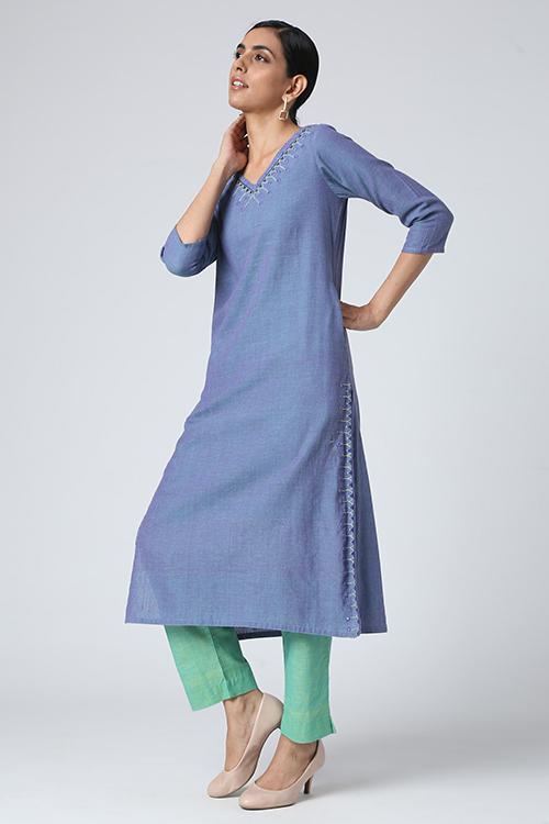 Mehar' Cotton Handloom Embroidery Work Kurta
