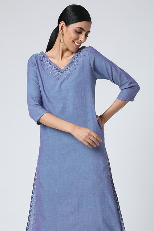 Mehar' Cotton Handloom Embroidery Work Kurta