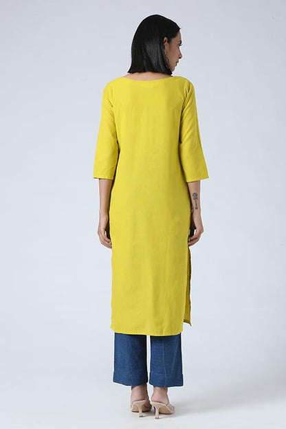 Sun Sparkle' Hand Embroidered  Mirror Work Pure Cotton Long Kurta