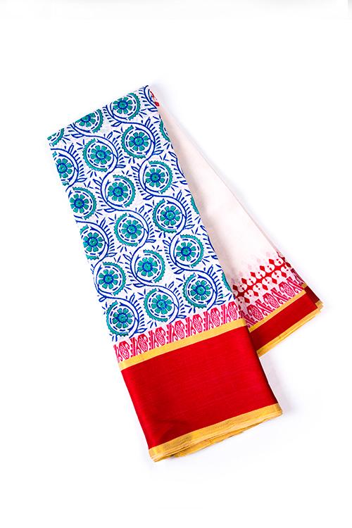Moya-LAAL PAAD JARI/JAAL BUTA Saree