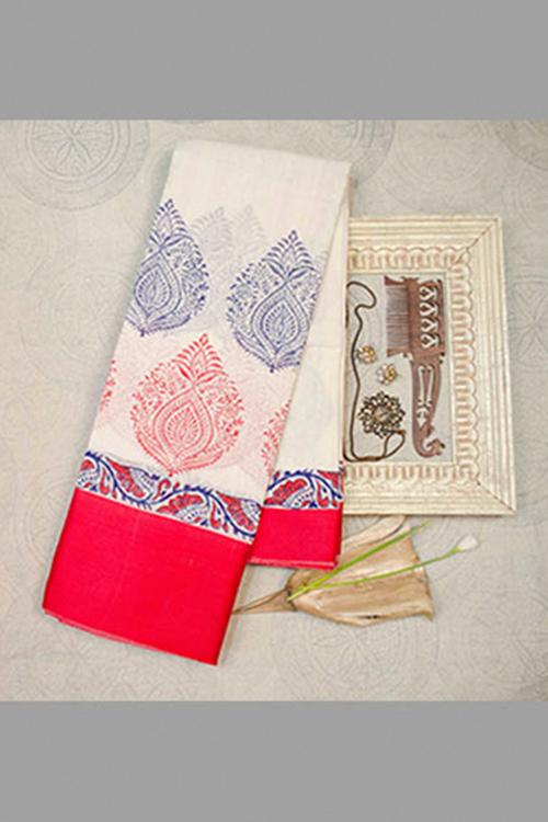 Moya-LAAL PAAD-PAAN BUTA Saree