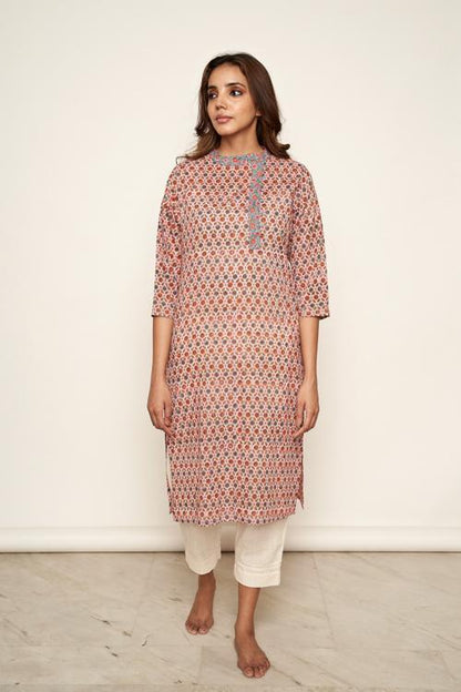 LVLILA-50 Pink hand block print kurta
