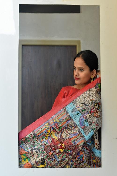 HARI Madhubani painting saree