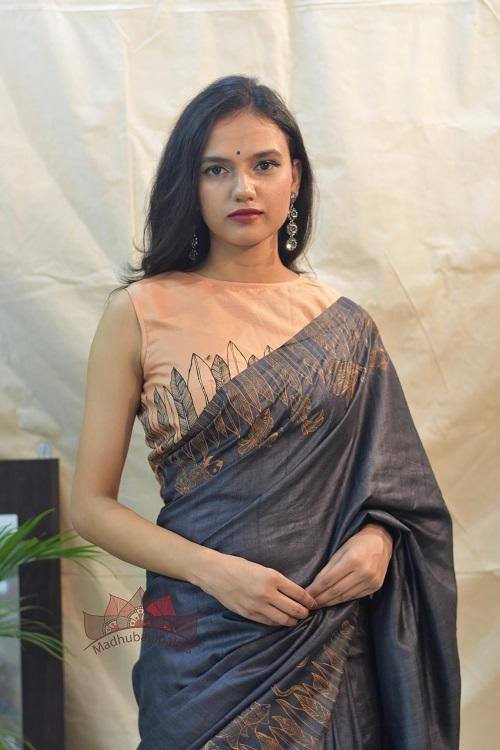 Madhubani Paints Matasya Avatar Madhubani Handpainted Saree