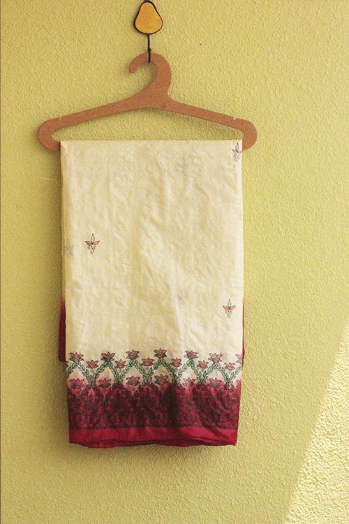 Moya Foliage Hand-painted On Pure Silk Saree