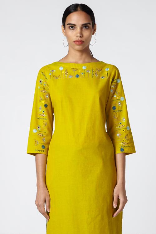 Abundance' Embroidered Cotton Kurta