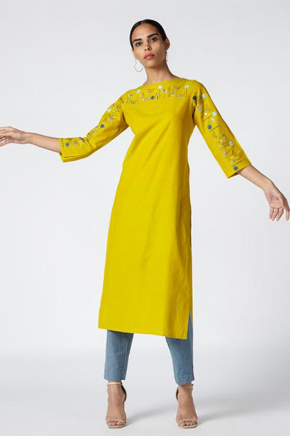 Abundance' Embroidered Cotton Kurta
