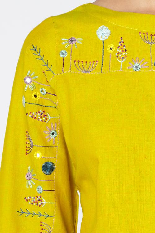 Abundance' Embroidered Cotton Kurta