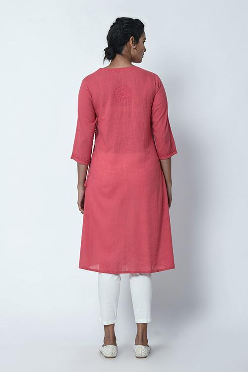 Dusty Pink Angrakha Kurta