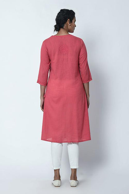 Dusty Pink Angrakha Kurta