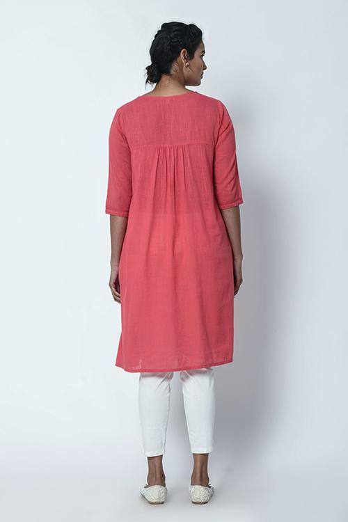 Dusty Pink Gathered Kurta