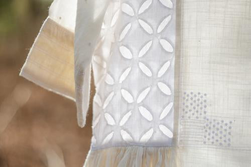 Kora H/S Cutwork Cotton Kediya Long Kurta
