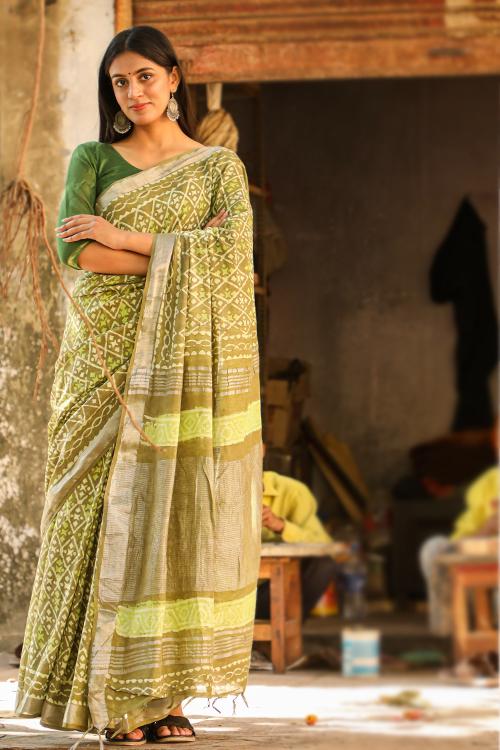 Heena on her Sarees: Kashish Dabu Handblock Print Cotton Slub Saree