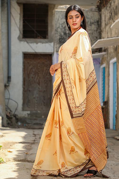 A Summer Song: Handblock Print Mul Cotton Saree