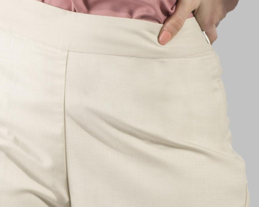 Side Zipper Culottes - Beige