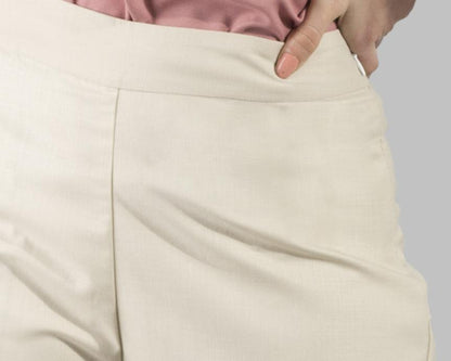 Side Zipper Culottes - Beige