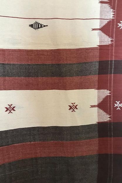 Kotpad' Tribal Odisha Handloom Cotton Saree Beige
