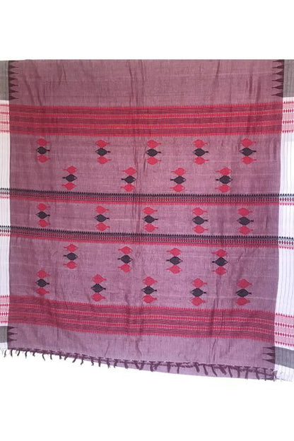 Kotpad' Tribal Odisha Handloom Cotton Off white/ Maroon Saree