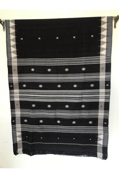 Kotpad' Tribal Odisha Handloom Cotton Coffee/ Off white Saree