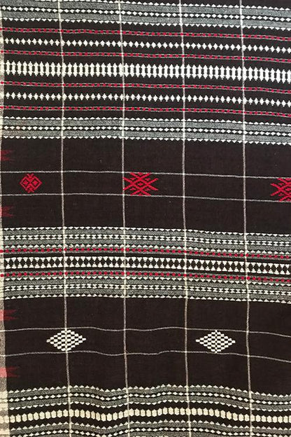 Kotpad' Tribal Odisha Handloom Cotton Saree Checks Black