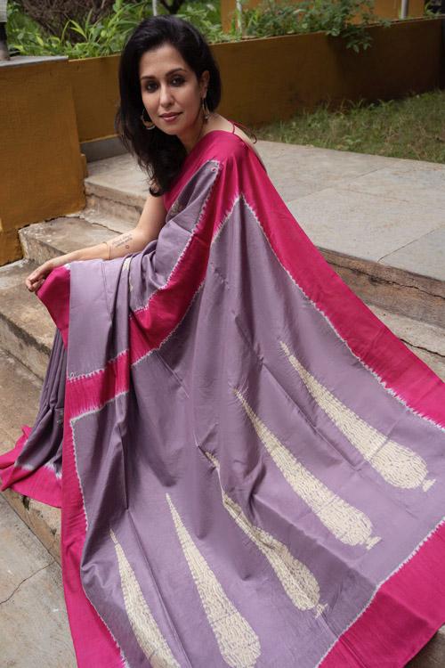 Hand crafted Silk Shibori Sari-24
