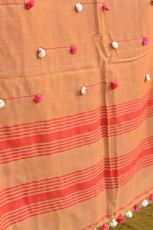 Bengal Handloom PomPom Soft Cotton Saree.