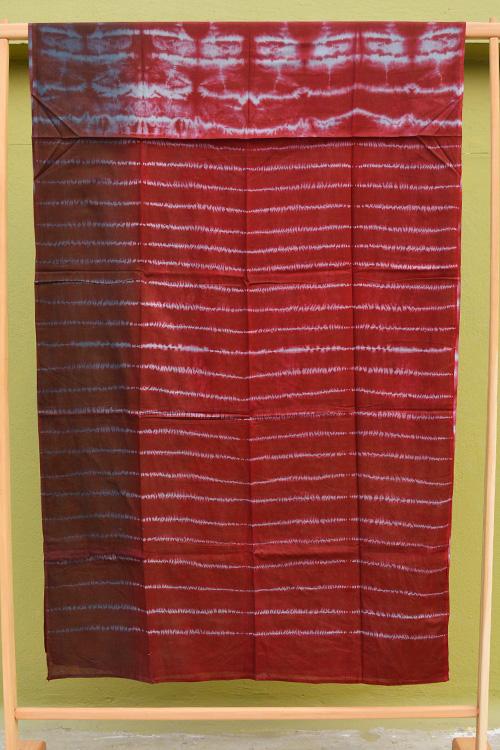 Bengal Handloom Soft Cotton Shibori Rust Saree.
