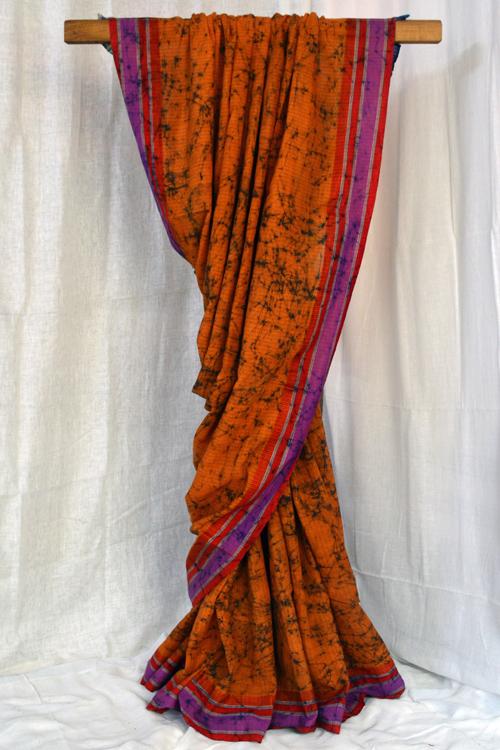 Gamcha Pallu Bengal Handloom Cotton Saree.