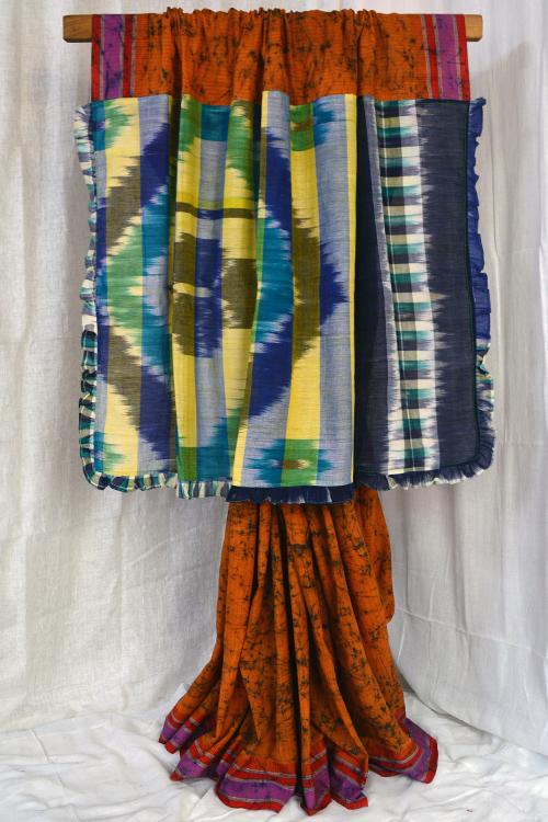 Gamcha Pallu Bengal Handloom Cotton Saree.