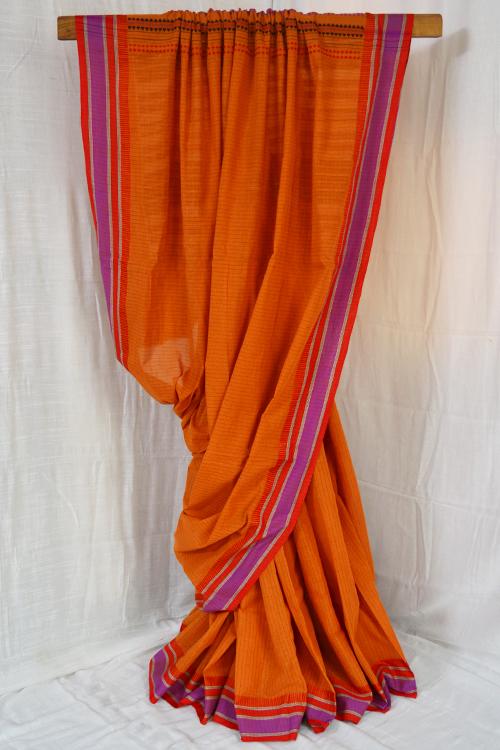 Bengal Handloom Patia Woven Begampuri Cotton Saree.