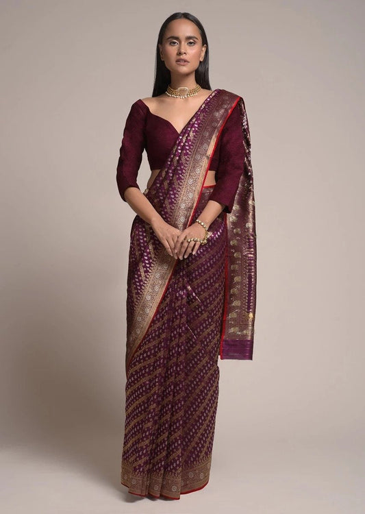 Valiba Beautiful Art Silk Jacquard Border Saree